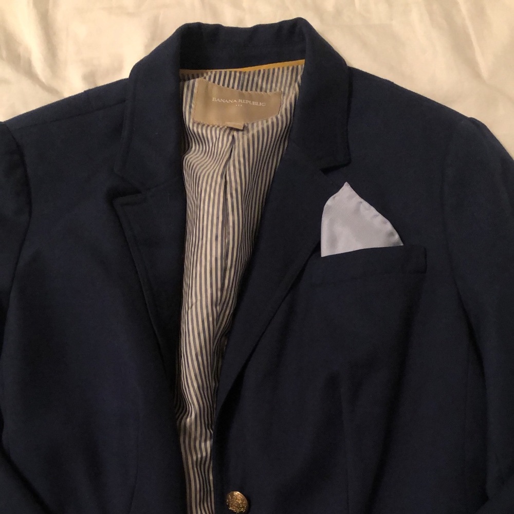 Dark royal blue blazer banana republic